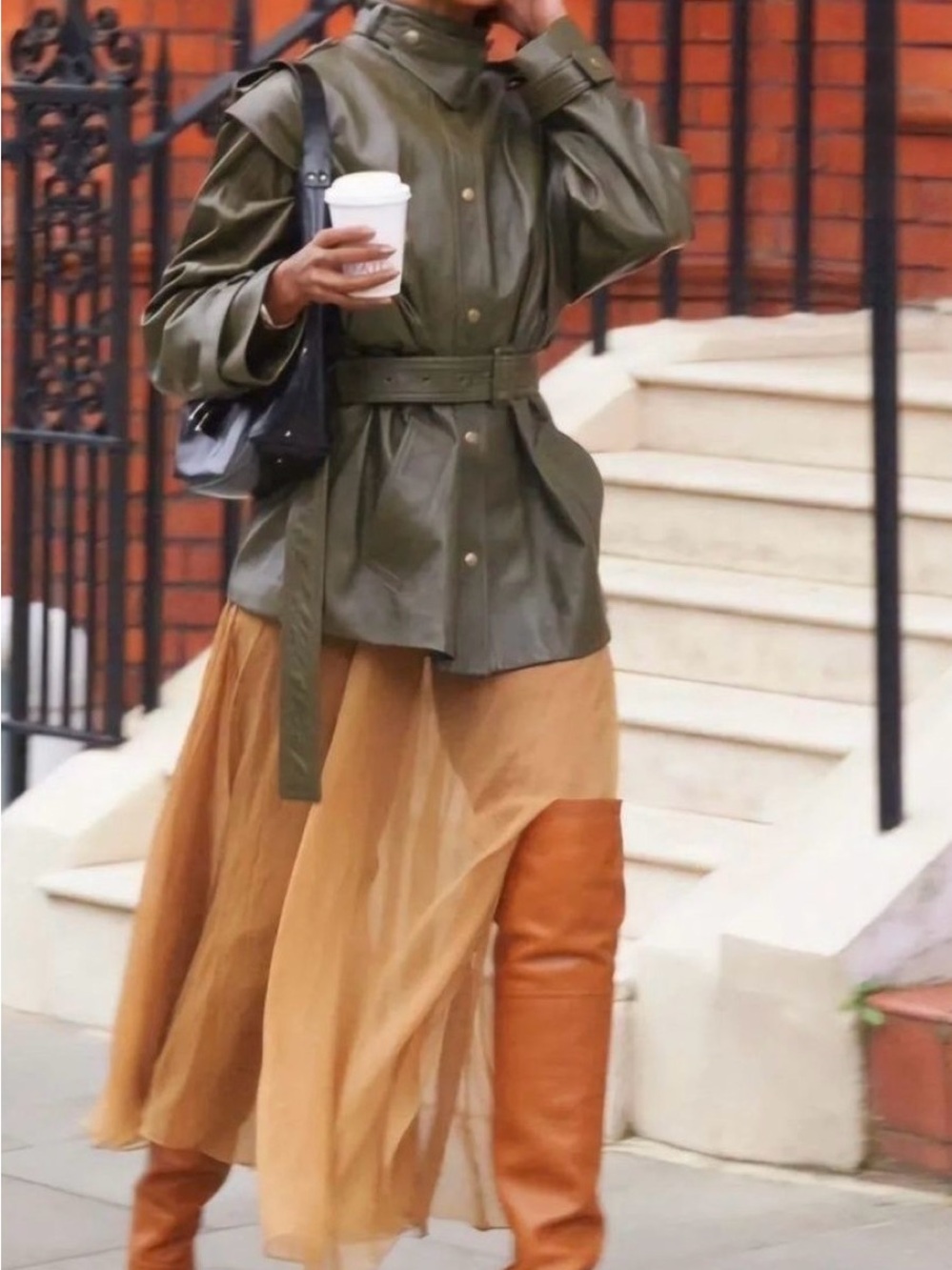 BCBGMaxAzria Over-the-Knee Leather Boot in Cognac Goat Leather - Picture 7 of 7